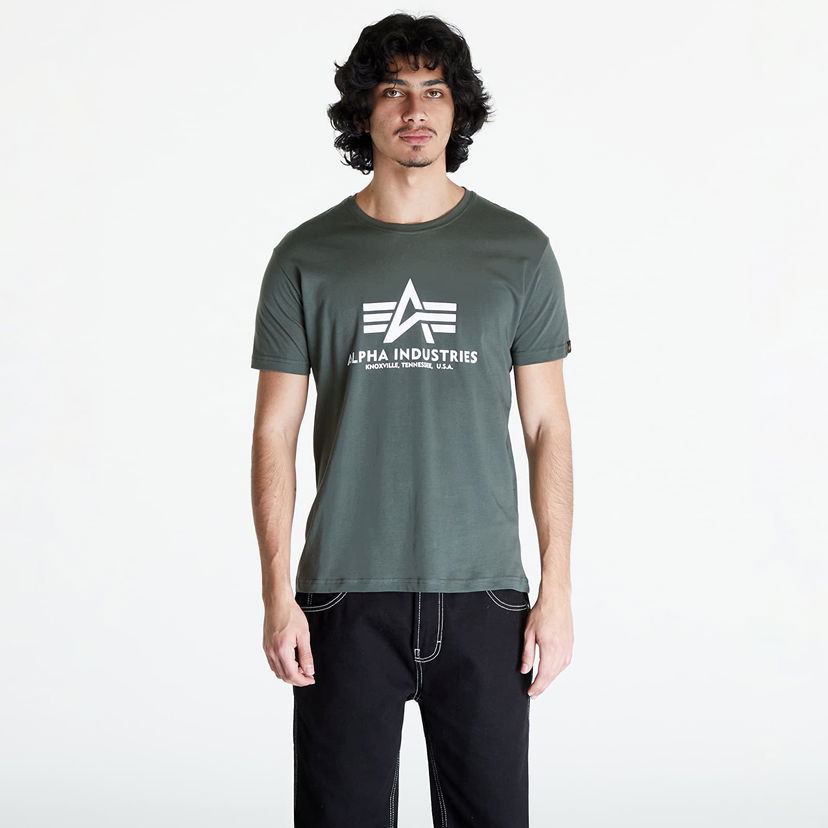 Футболка Alpha Industries Basic Tee Dark Olive Зелений | 100501 142
