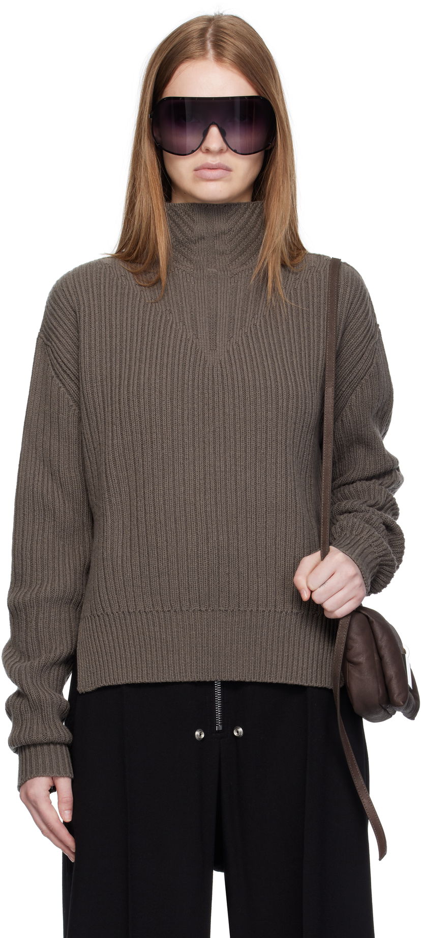 Cветр Rick Owens Rick Owens Concordians Fisherman Turtleneck Коричневий | RP02E4648 KWV