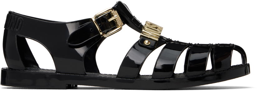Аксесуари Moschino Moschino Jelly Lettering Logo Sandals чорний | MA16501G1M M20 000
