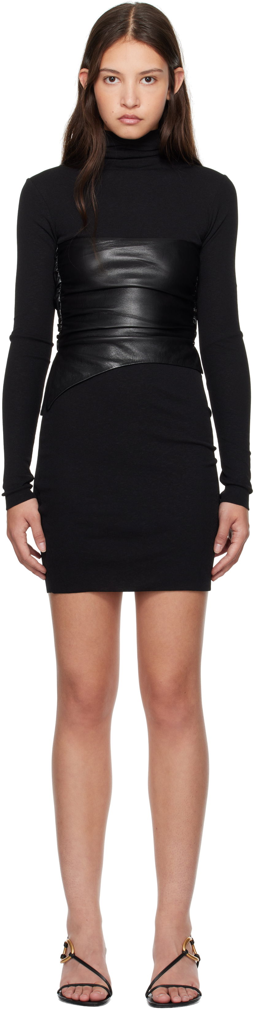 плаття Nanushka Nanushka Noleny Vegan Leather Minidress чорний | NW24FWDR33200