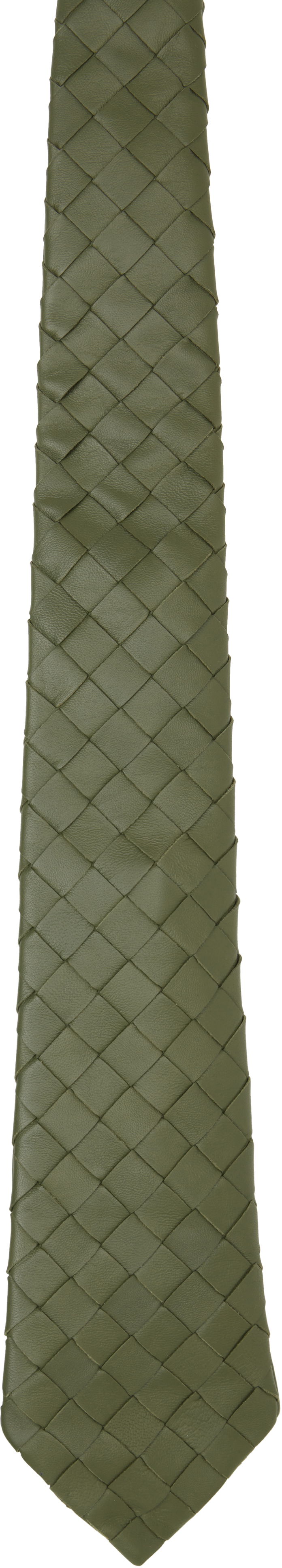 Шарф Bottega Veneta Bottega Veneta Intrecciato Leather Tie Зелений | 813612 V2JG0