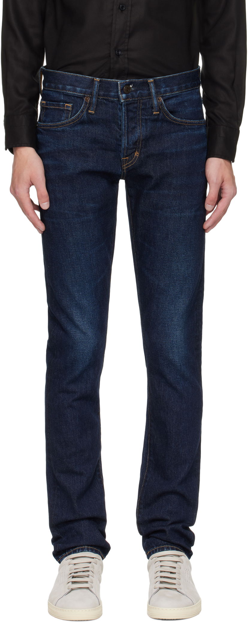 Джинси Tom Ford TOM FORD Stretch Twill Slim Fit Jeans Синій | DPS001-DMC073