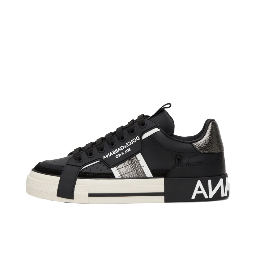 Кросівки та взуття Dolce & Gabbana Black & Silver NS1 Sneakers чорний | CS1863AO223