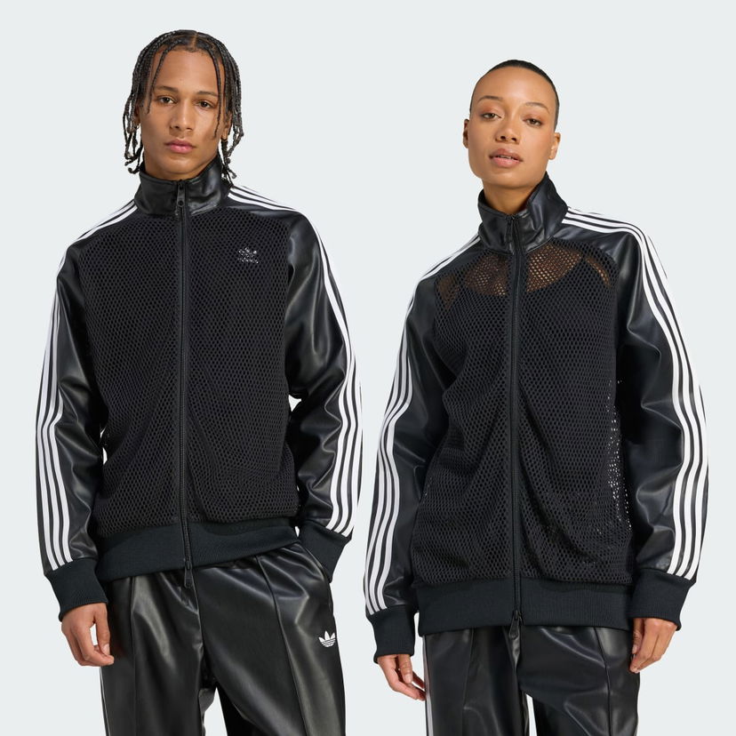 Куртка бомбер adidas Performance adidas x Jeremy Scott Pride Faux Leather Mesh Track Jacket чорний | JY2016