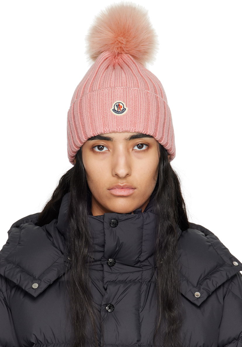Шапка Moncler Pink Pom Pom Beanie Рожевий | J20933B00027M1131