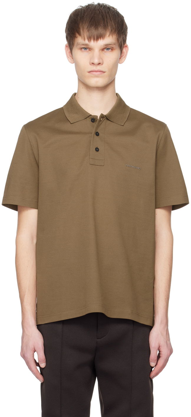 Сорочка поло FERRAGAMO Embroidered Logo Polo Shirt Зелений | 772048