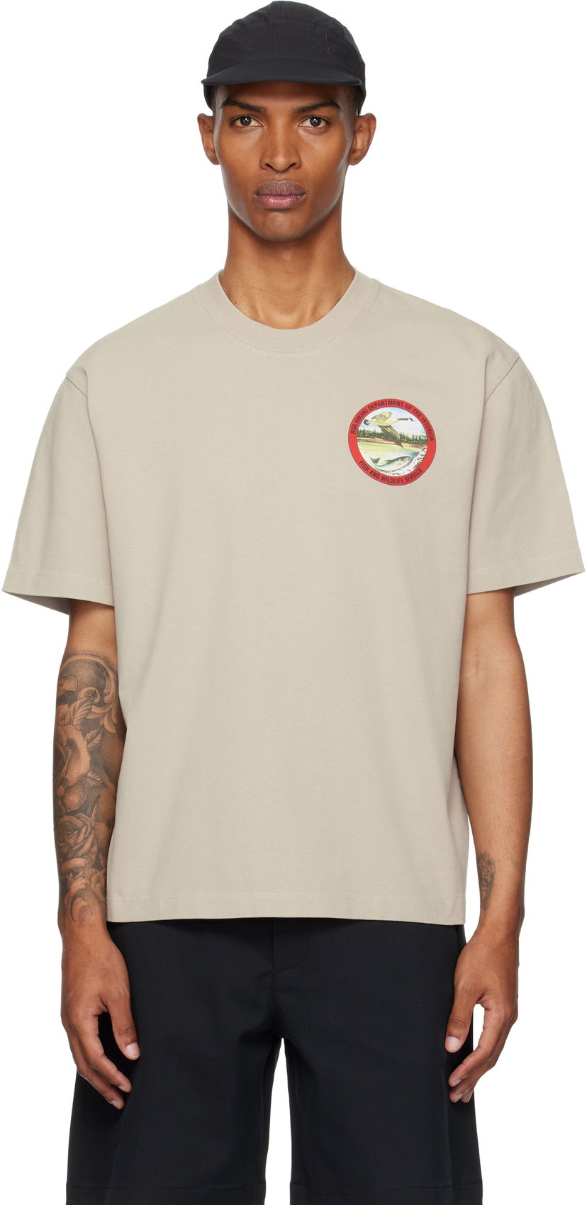 Футболка ROA ROA Division Graphic T-Shirt бежевий | RBMW0433JY38