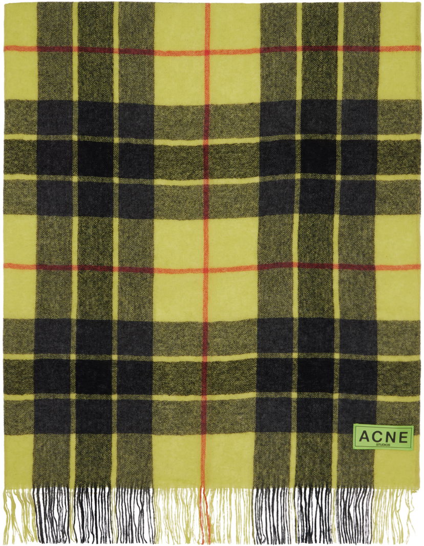 Шарф Acne Studios Check Fringe Scarf Жовтий | CA0312-