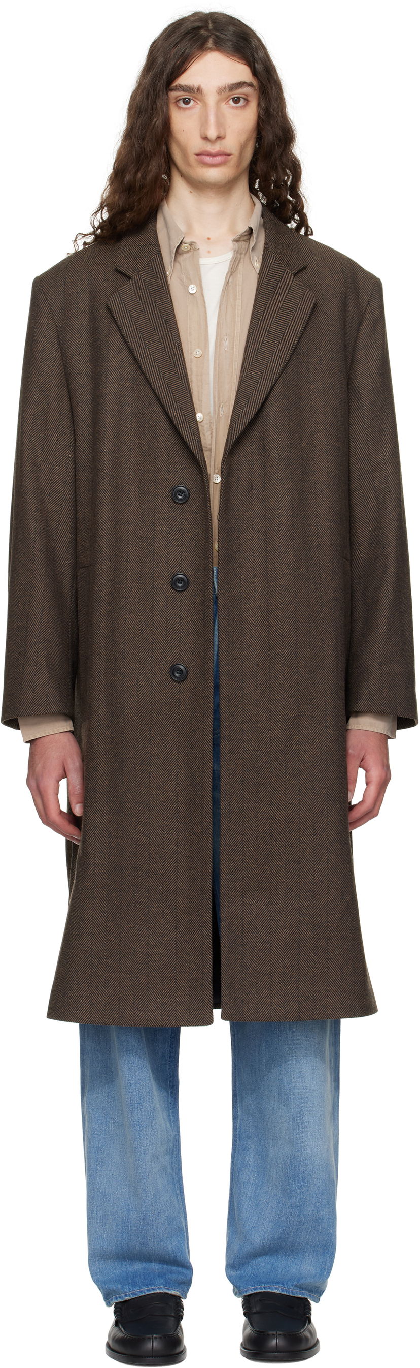 Пальто BOSS Hugo Regular Fit Concealed Closure Coat Коричневий | 50542695