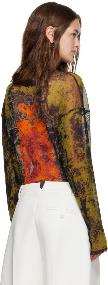 Футболка Jean Paul Gaultier Jean Paul Gaultier Oversized Medallion Graphic Top Зелений | 25/03-W-TO340-M006P-004115, 2