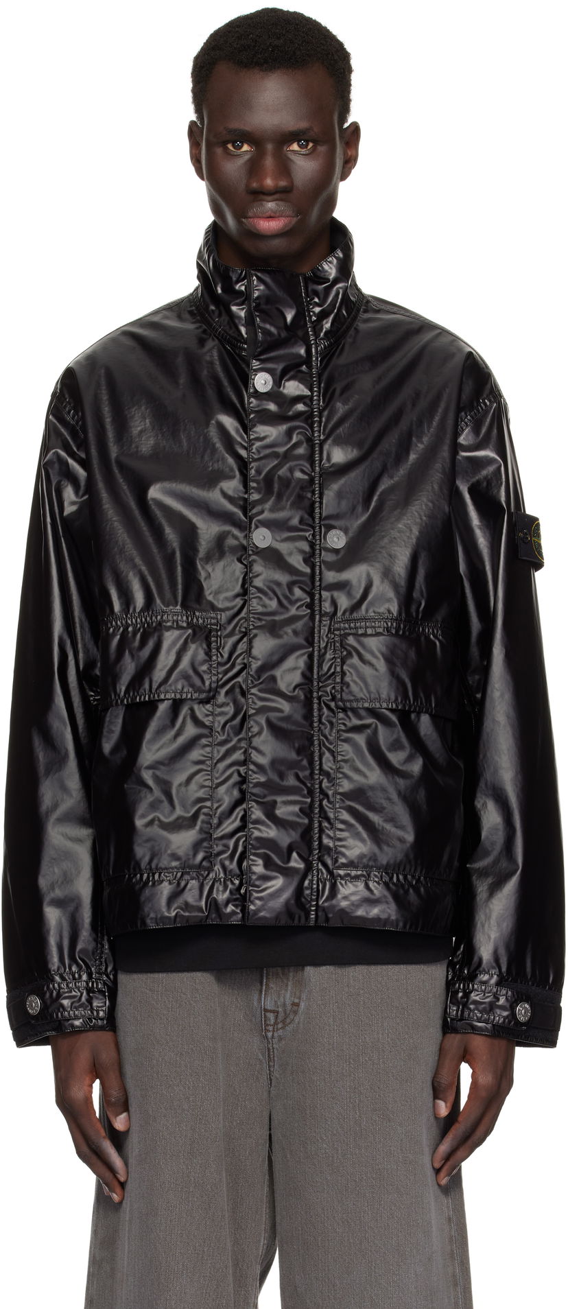 Вітровка Stone Island Stone Island Mussola Gommata-TC Jacket чорний | K1S15 4100016 S0022