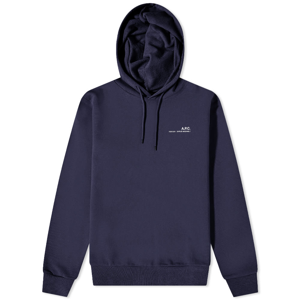 Світшоти A.P.C. Item Logo Hoodie темно-синій | COFBQ-H27672-IAK, 0