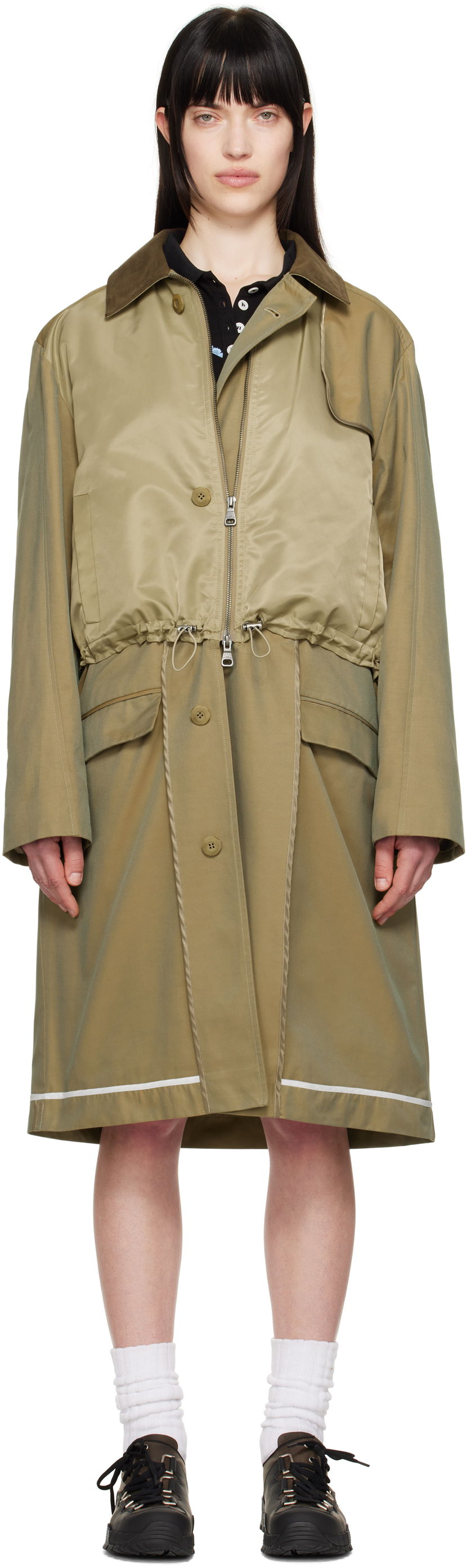 Тренчкот Andersson Bell Andersson Bell Bomber Mix Trench Coat Зелений | awa677m