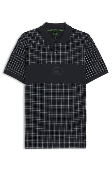 Сорочка поло BOSS Regular Fit Checked Pima Cotton Polo Shirt чорний | 50544478