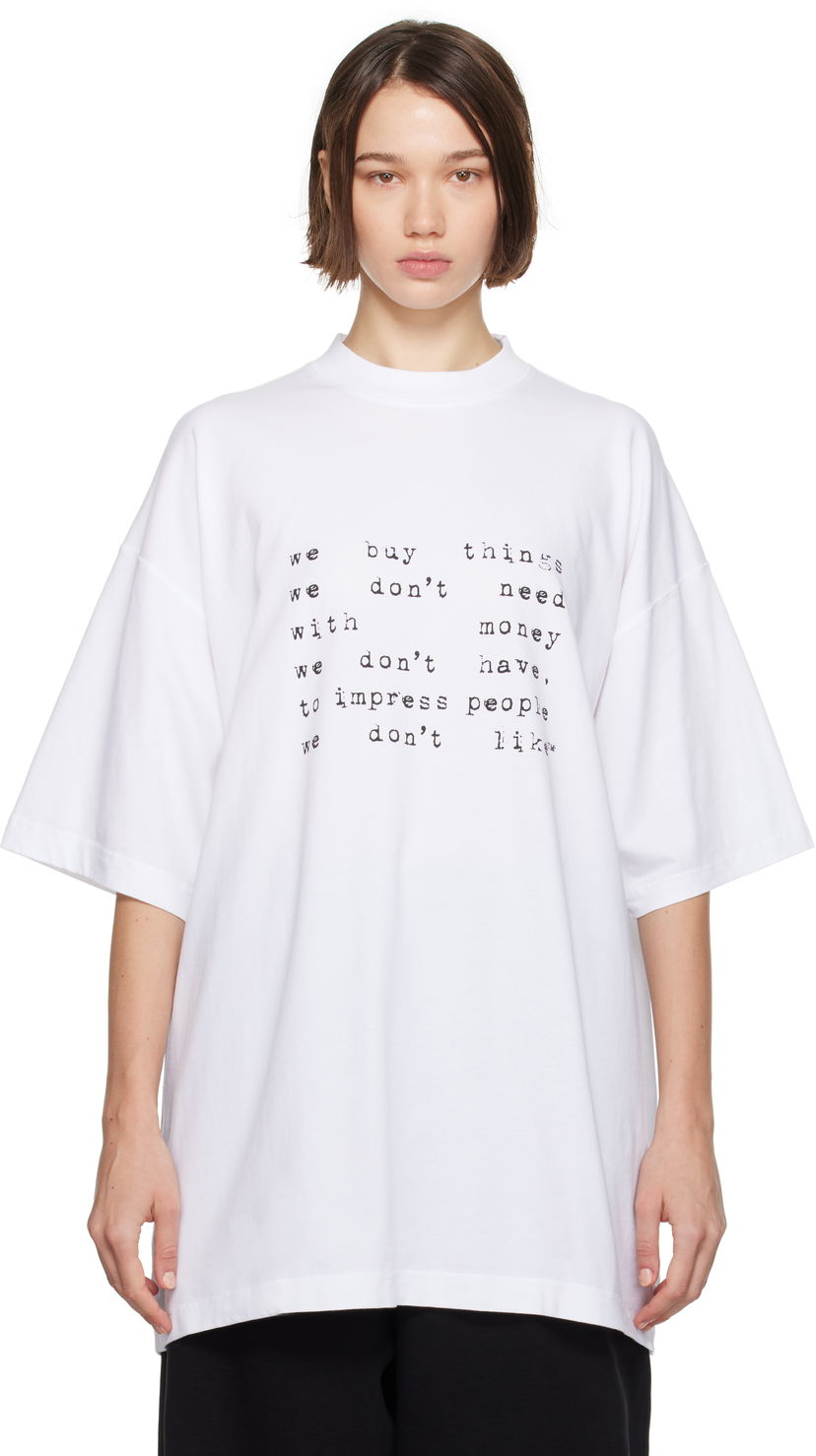 Футболка VETEMENTS Oversized Print T-Shirt білий | UA66TR625W