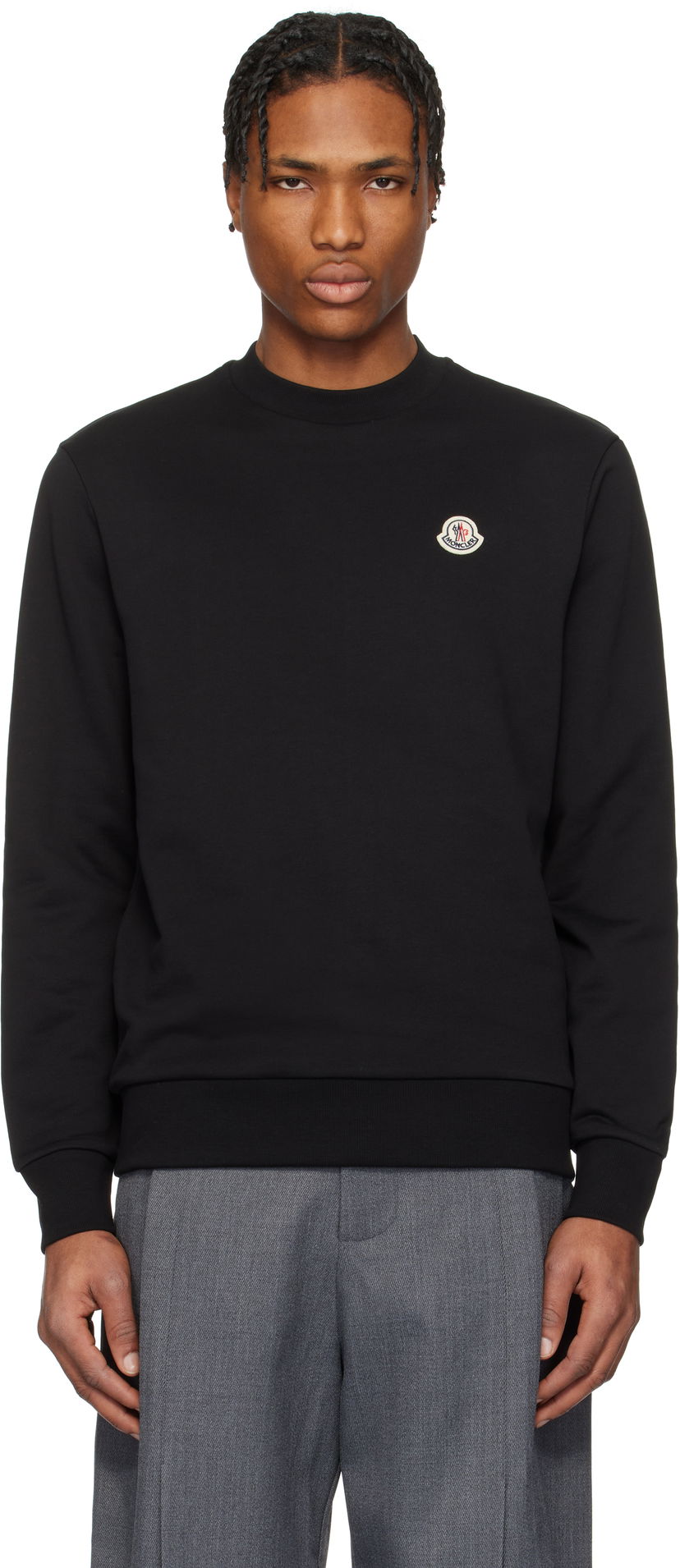 Cветр Moncler Moncler Logo Patch Cotton Sweatshirt чорний | K10918G00073809KR