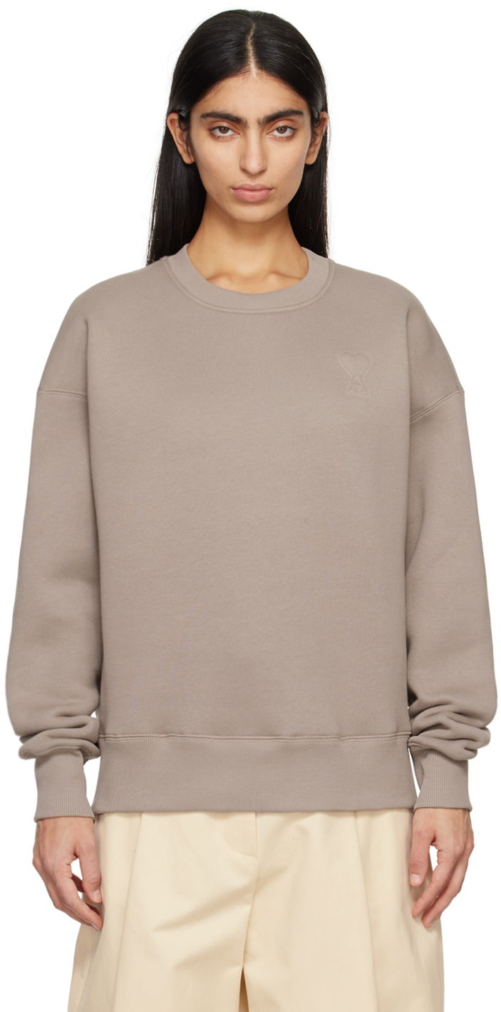 Світшоти AMI De Cœur Sweatshirt бежевий | USW025.749