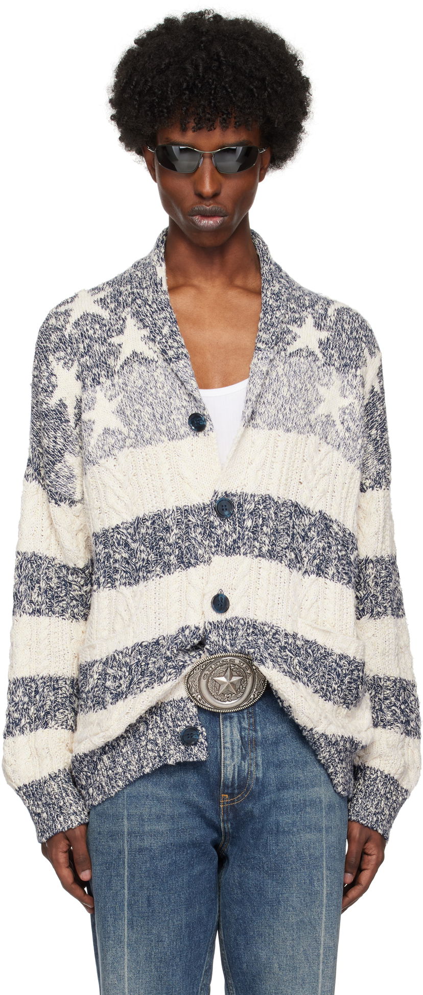 Cветр GUESS Cable Knit Cardigan Сірий | M4BR01Z3GR0F0CG