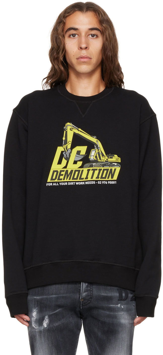 Світшоти DSQUARED2 DC Demolition Graphic Print Sweatshirt чорний | S74GU0638