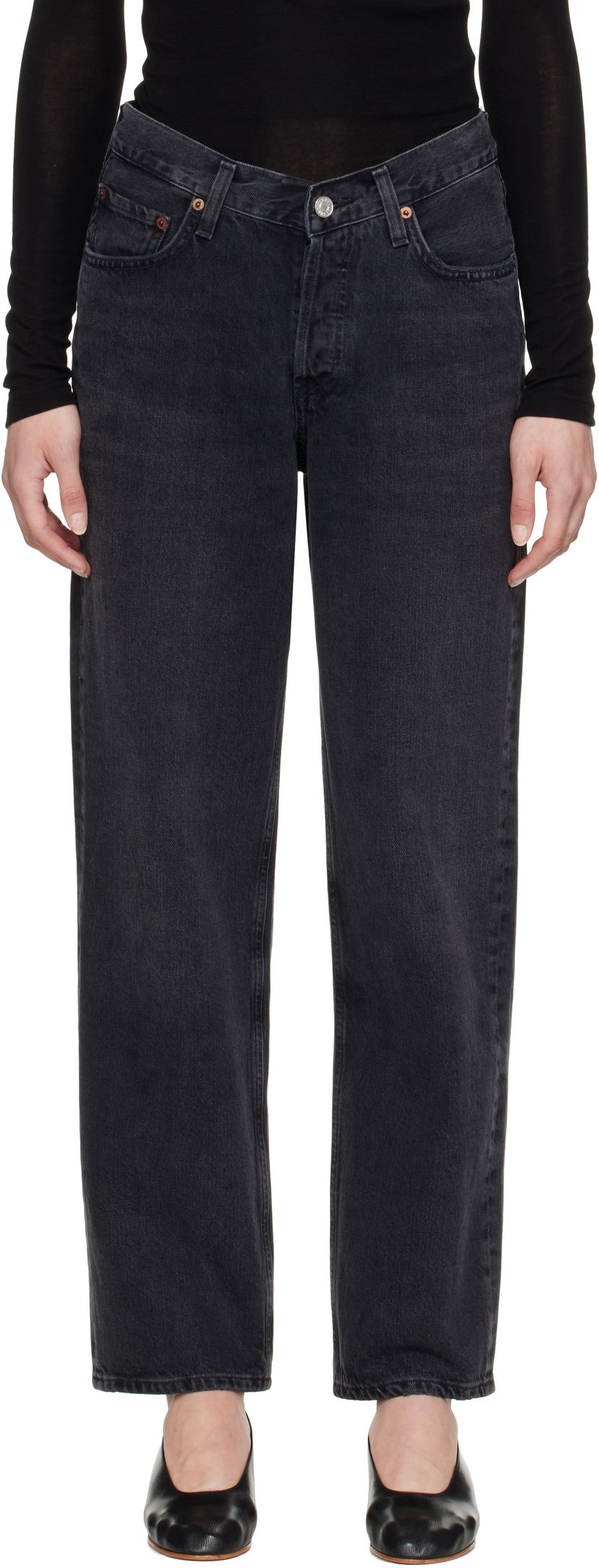 Джинси AGOLDE AGOLDE V-Waist Baggy Jeans чорний | A208-1157