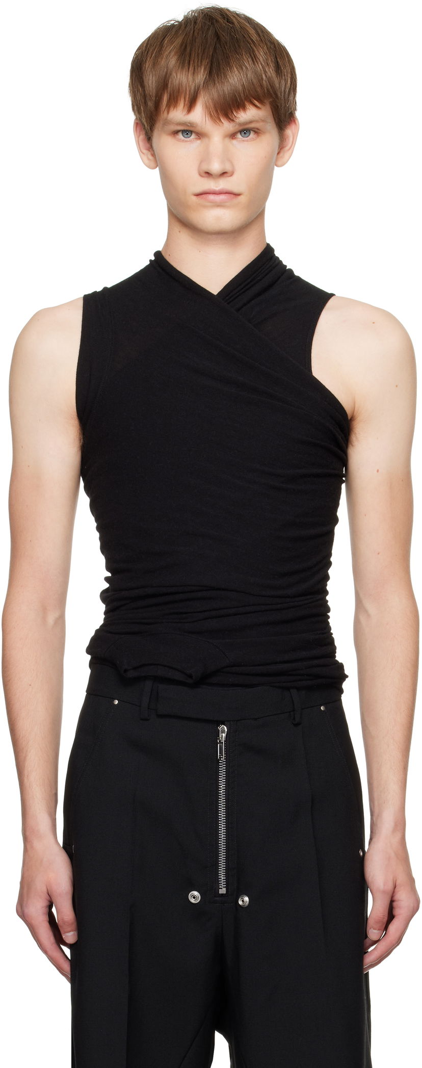 Безрукавка Rick Owens Rick Owens Concordians Hollywood Banana Tank Top чорний | RU02E1159 JR