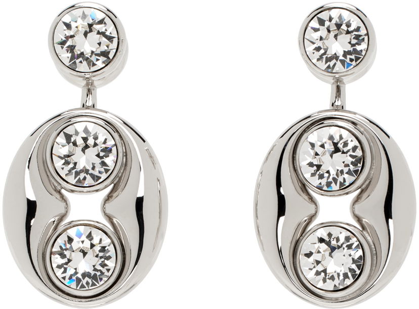 Сережки Amina Muaddi Crystal Drop Earrings Металік | IRIS EARRING