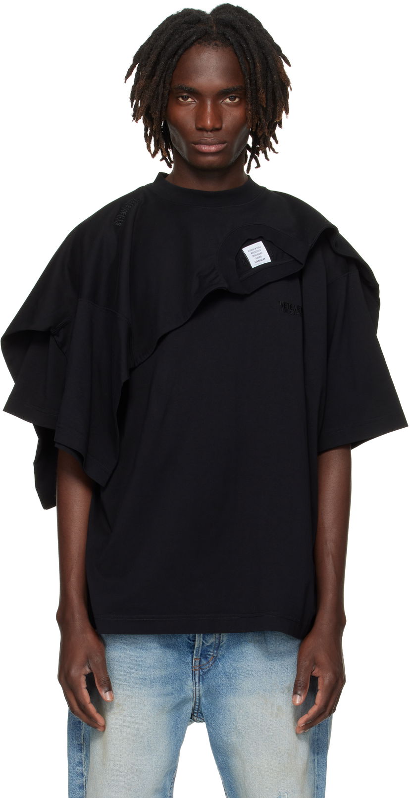 Футболка VETEMENTS VETEMENTS Double Layered T-Shirt чорний | UH76TR400B