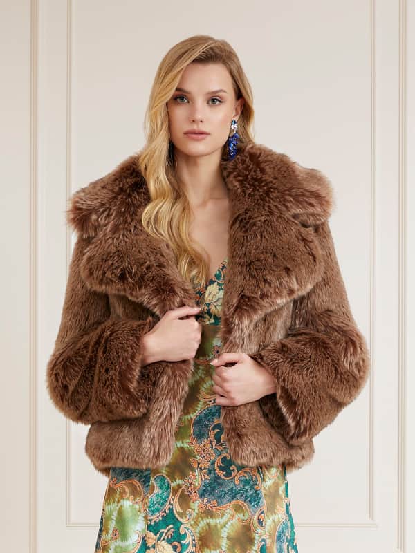Куртка GUESS Marciano Faux Fur Jacket Коричневий | 3BGL349972Z, 0