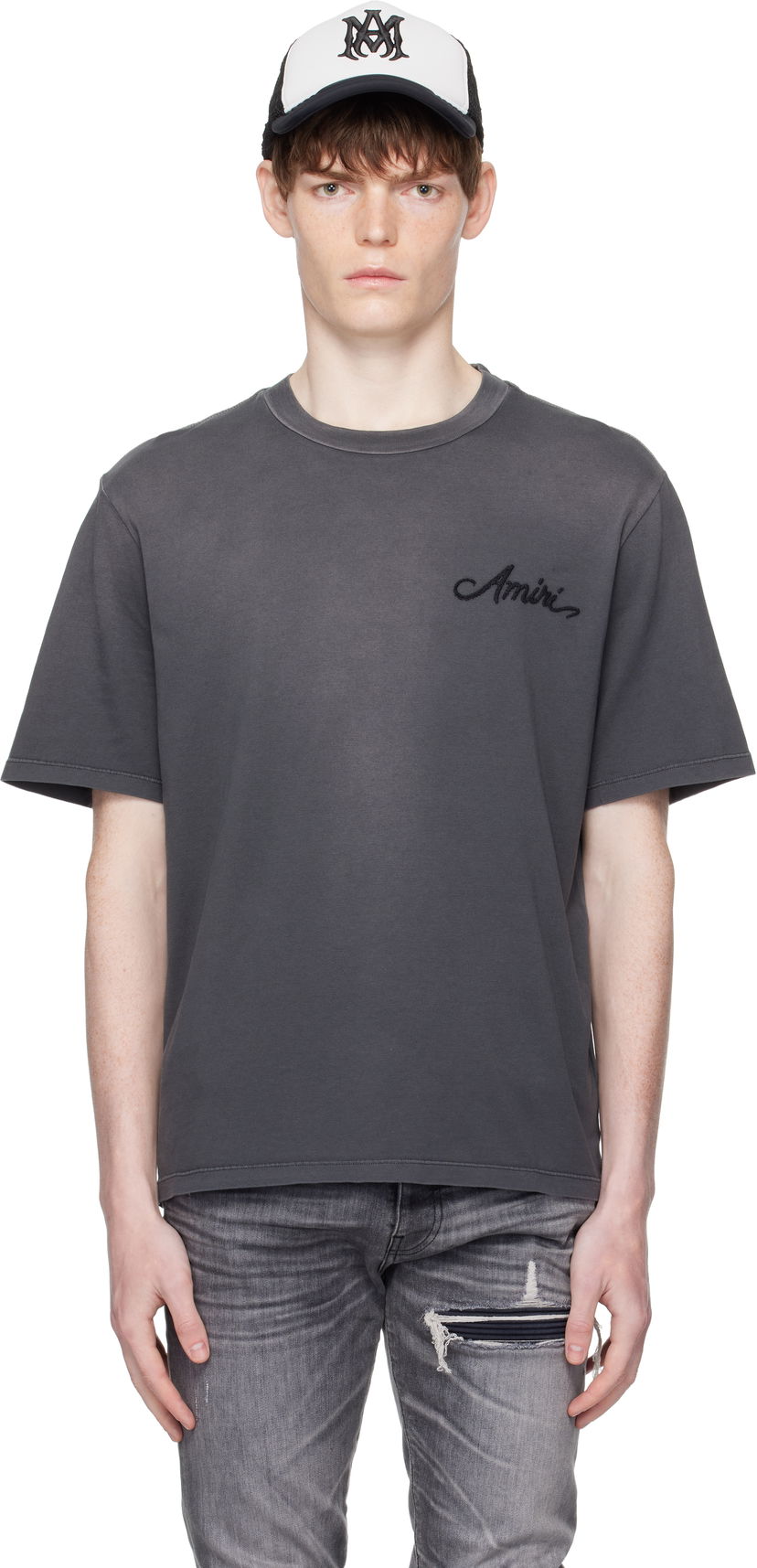Футболка AMIRI AMIRI Bleach Bandana Patch T-Shirt Сірий | AMJYTE1197
