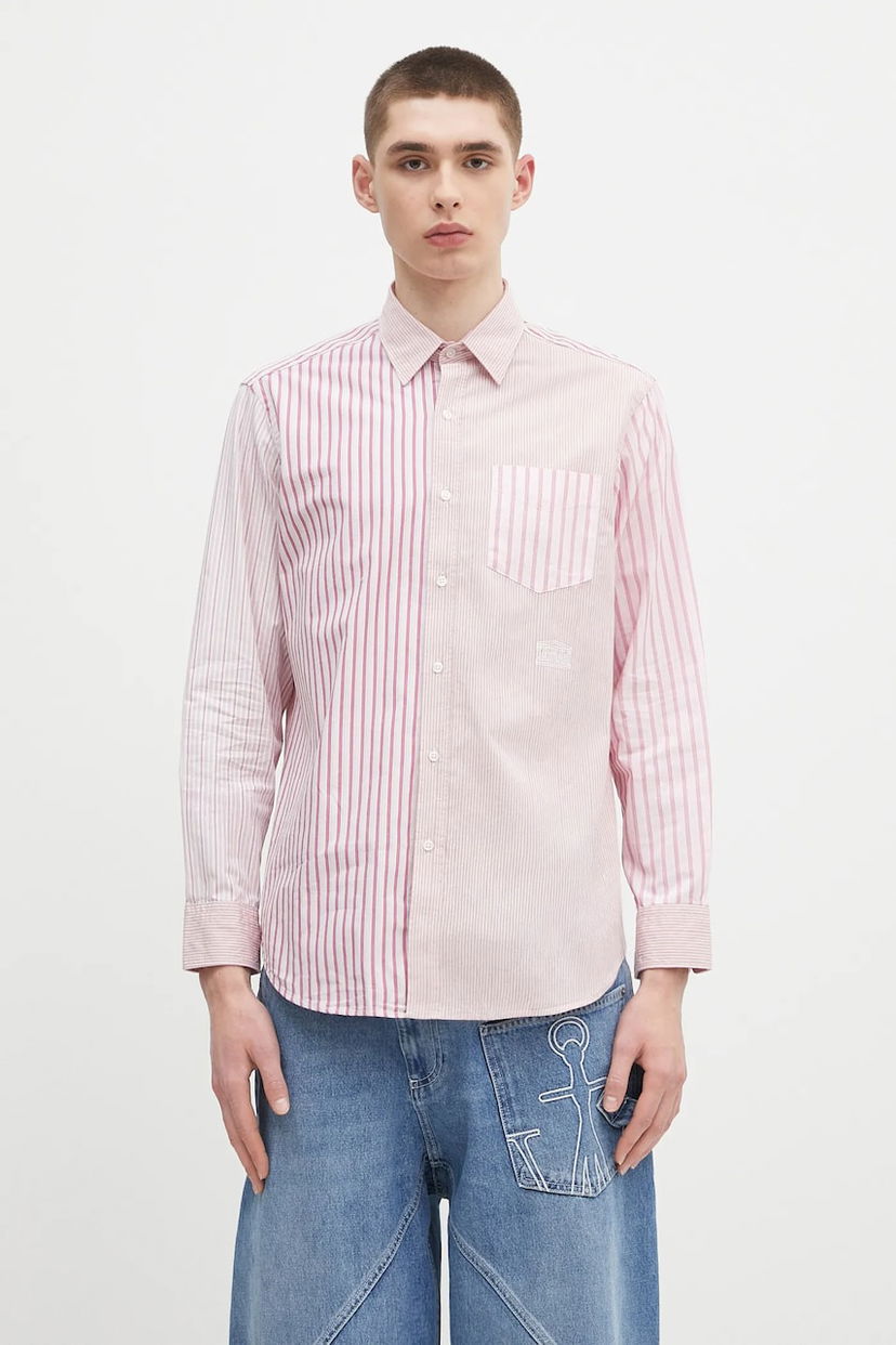 Сорочка Aries Aries Patchwork LS Shirt: Relaxed Fit, Classic Collar Рожевий | AR4012003