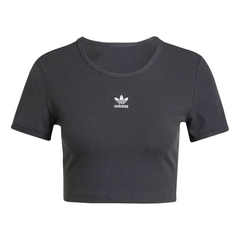 Кроп-топи adidas Originals Essentials Ribbed Crop T-Shirt Сірий | IY9664