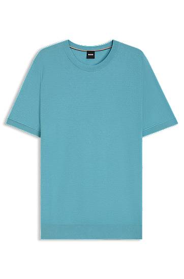 Футболка BOSS BOSS Mixed Structure Knit Sweater Бірюзовий | 50543161