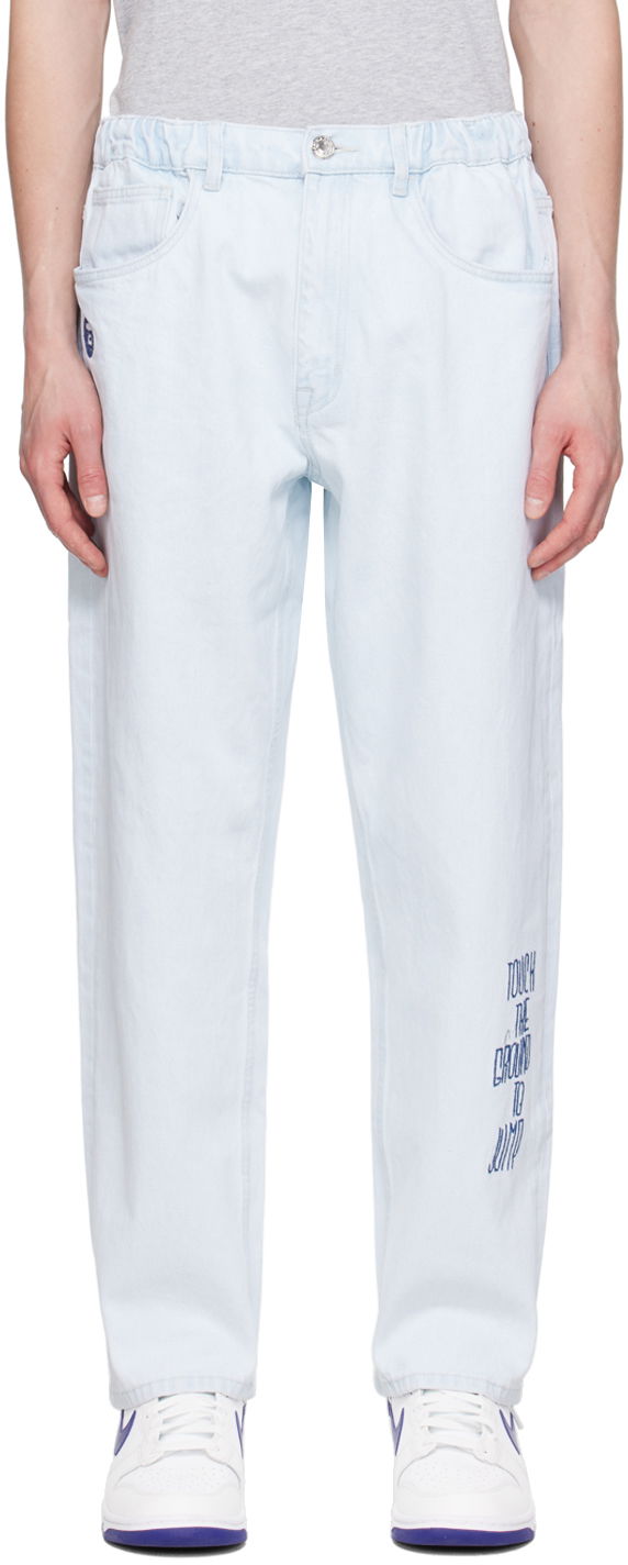 Джинси AAPE by A Bathing Ape AAPE by A Bathing Ape Drawstring Jeans Синій | AAPJNMA681XXMBLA