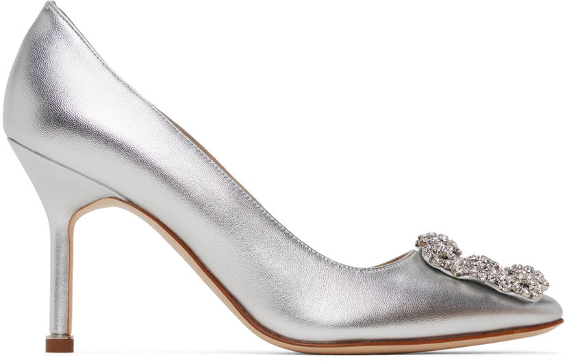 Аксесуари Manolo Blahnik Manolo Blahnik Hangisi Pumps with Jewel Buckle Металік | 223-1475