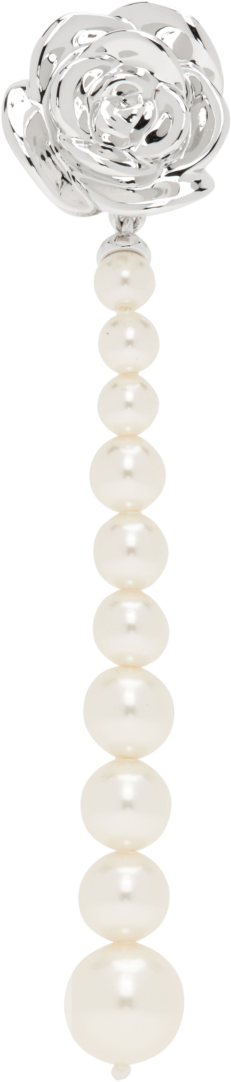 Сережки SHUSHU/TONG YVMIN Edition Pearl String Rose Single Earring білий | 22318SLV00DN, 0