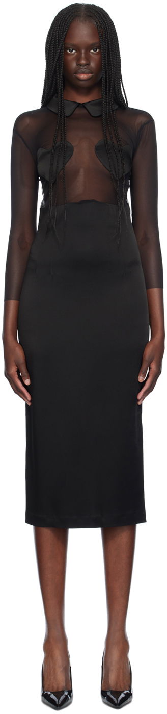 плаття Blumarine Heart Detail Midi Dress чорний | A444A212A