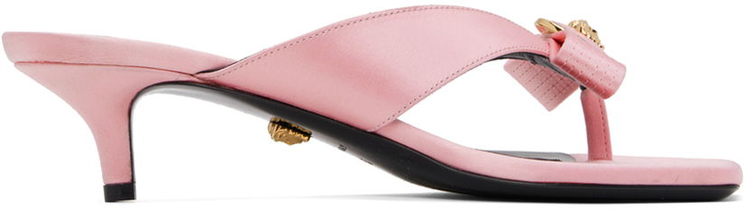 Аксесуари Versace Versace Gianni Ribbon Low Satin Mules Рожевий | 1013017_1A00619_1PG4V