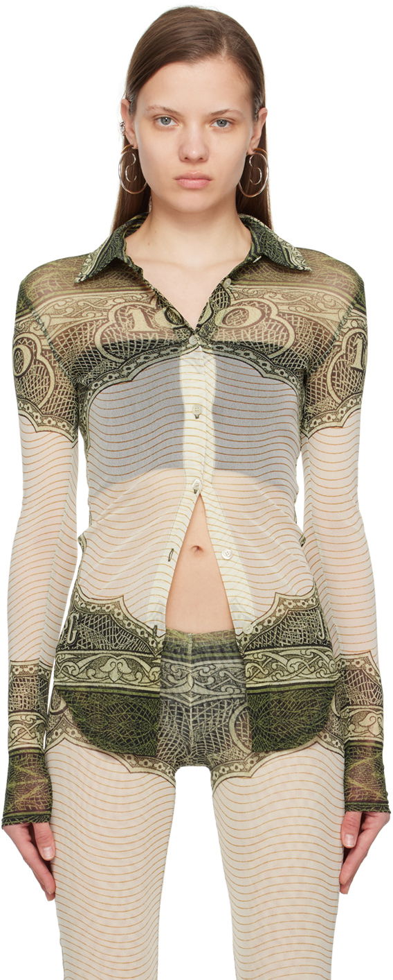 Сорочка Jean Paul Gaultier Gaultier 'The Cartouche' Print Shirt Зелений | 24/25-U-CH044-T515-400300156