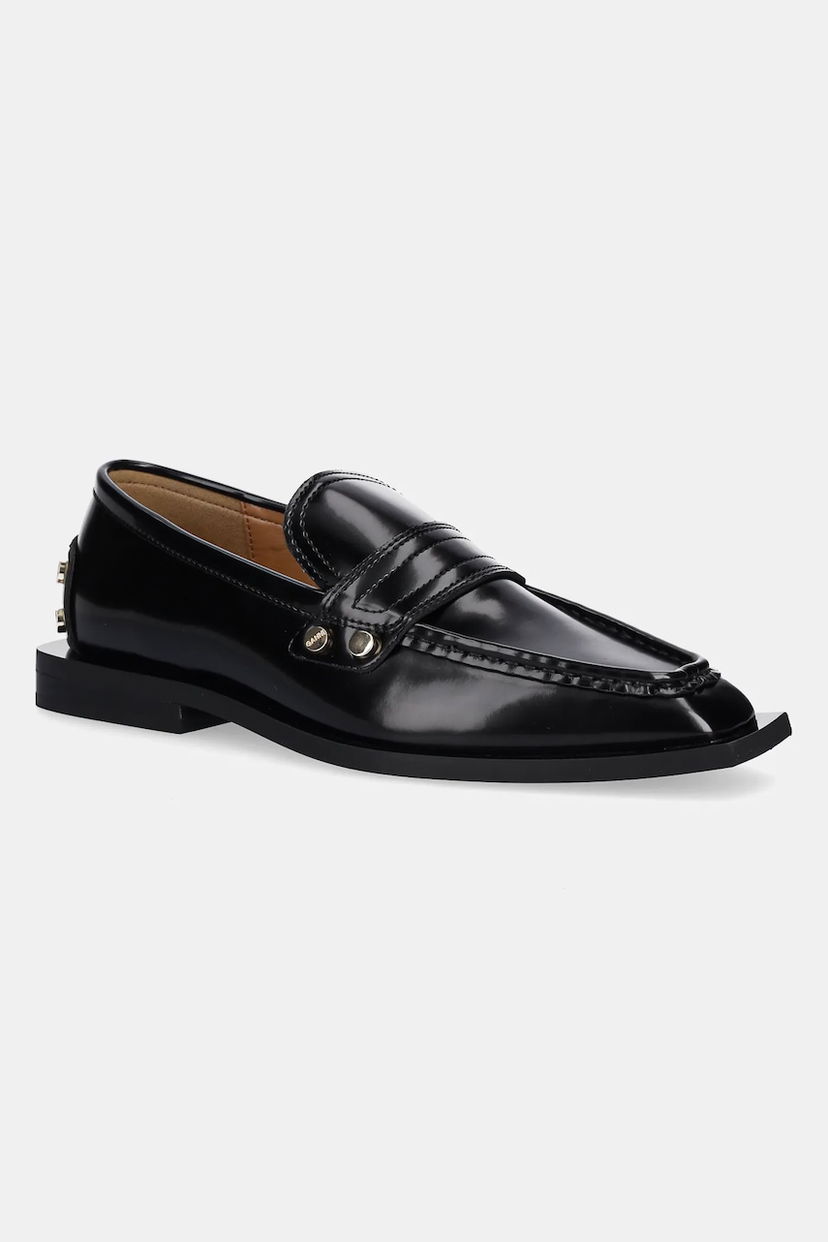 Кросівки та взуття GANNI GANNI Studs Square Toe Loafers чорний | S3178