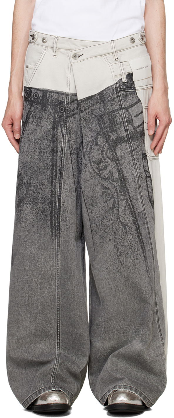 Джинси Feng Chen Wang Feng Chen Wang Paneled Jeans Сірий | FUF18TR07