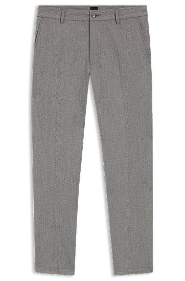 Штани BOSS Modern-Fit Wrinkle-Resistant Stretch Dobby Trousers Сірий | 50546914