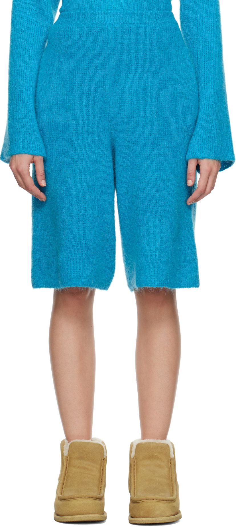 Шорти JW Anderson Knitted Shorts Синій | KW1287-YN0314