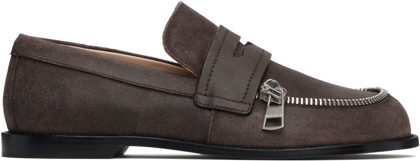Кросівки та взуття JW Anderson Suede Zipper Biker Loafers Коричневий | MC0002-LA0319