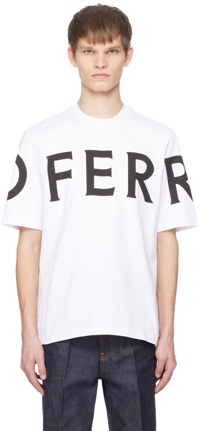 Футболка FERRAGAMO Printed T-Shirt білий | 771468