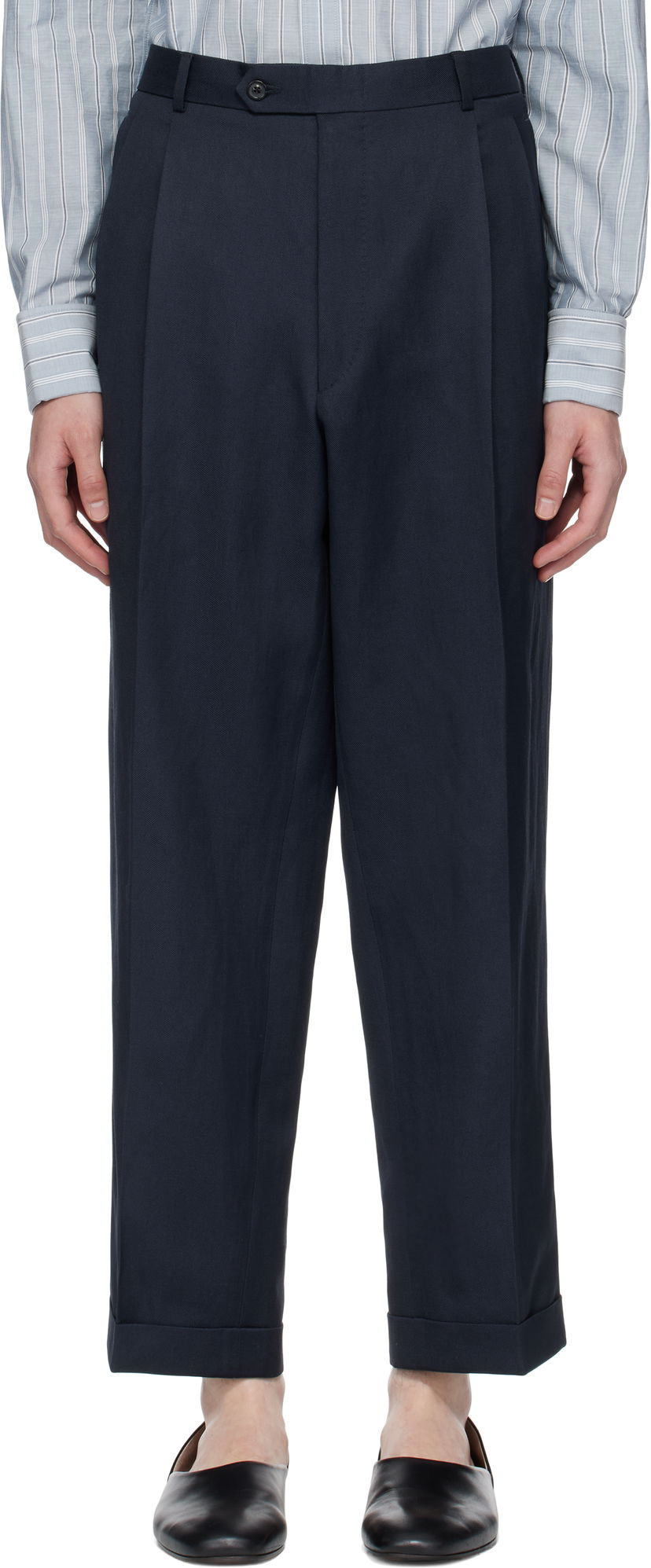 Штани Maison Margiela Maison Margiela Turn-up Trousers темно-синій | S50KA0669 M35287