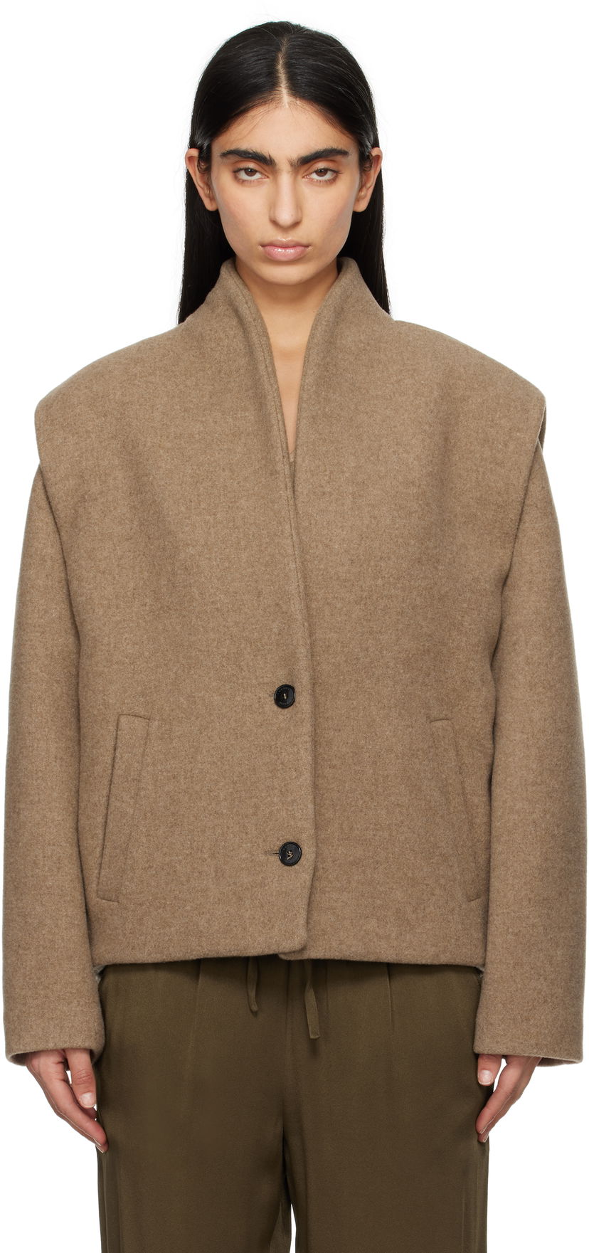 Куртка ISABEL MARANT Isabel Marant Drogo Wool Jacket Коричневий | VE0040FC-B1D03I