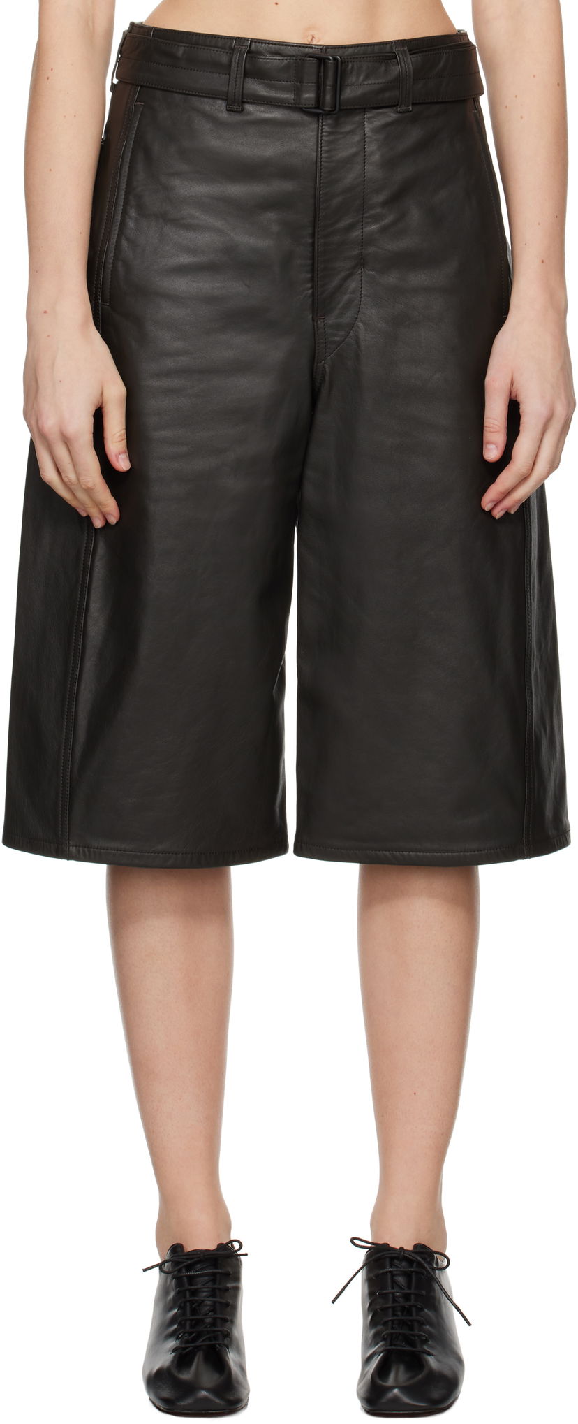 Шорти LEMAIRE Lemaire Bermuda Leather Shorts чорний | PA1141 LL0095