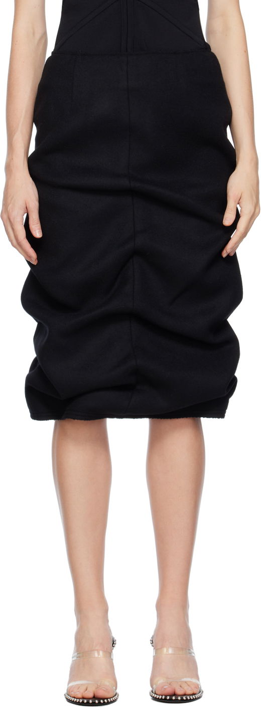 Спідниця We11done We11done Tucked Midi Skirt чорний | WD-SK3-23-211-W-BK