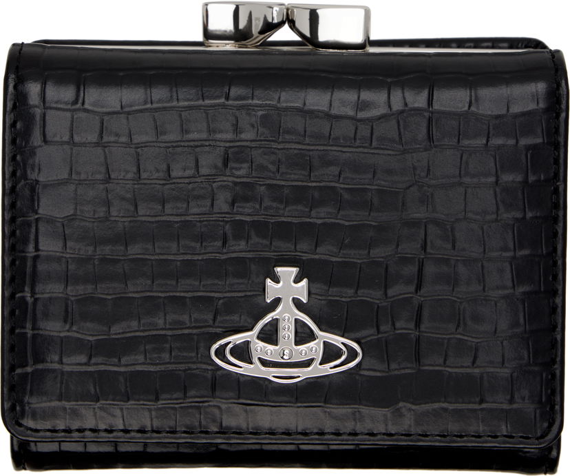 Гаманець Vivienne Westwood Vivienne Westwood Small Croc-Embossed Frame Wallet чорний | 5115002NW-L00C0-