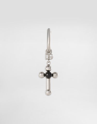 Сережки Dolce & Gabbana Dolce & Gabbana Single Earring with Cross Charm Металік | WER5M4W111187655, 0